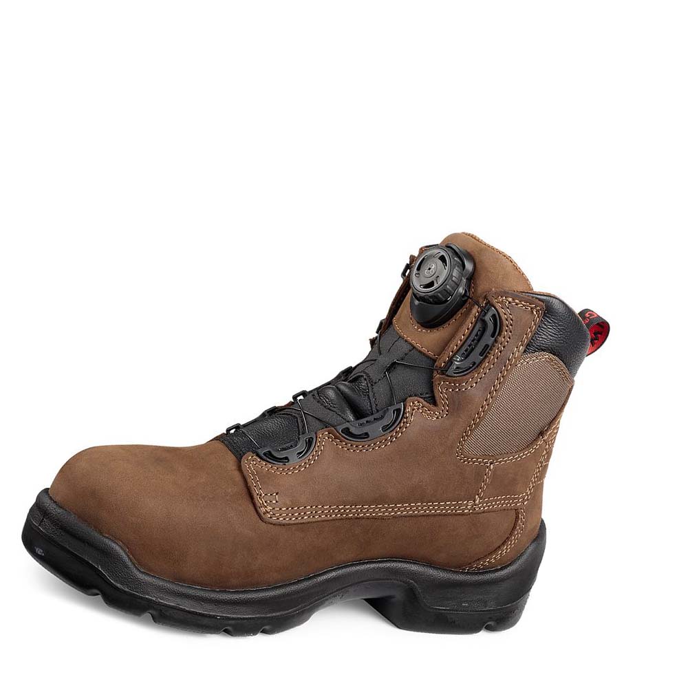 Red Wing FlexBond 6-inch BOA® Safety Toe Men's Waterproof Boots Brown | ZA 410LIS